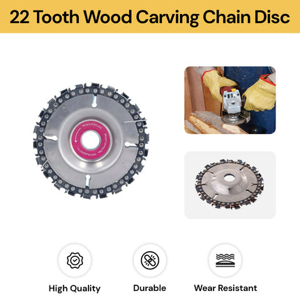 Chain Wide Disc 22 Tooth Wood Carving Chain Disc
