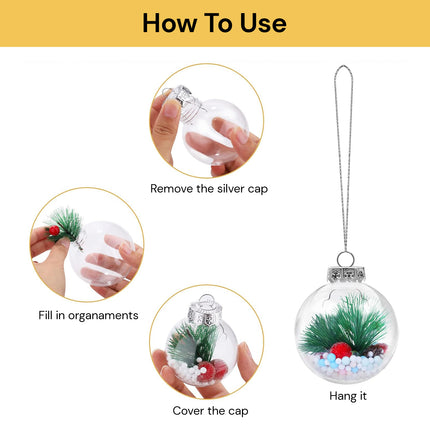 10PCs Christmas Clear Plastic Decorative Balls