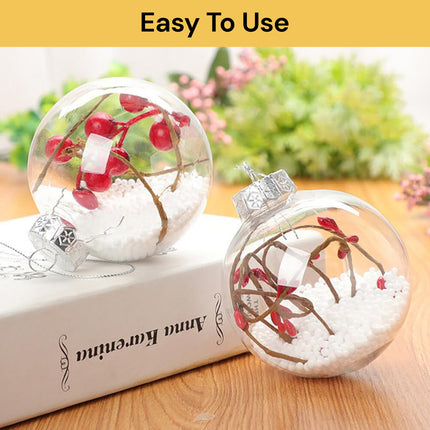 10PCs Christmas Clear Plastic Decorative Balls