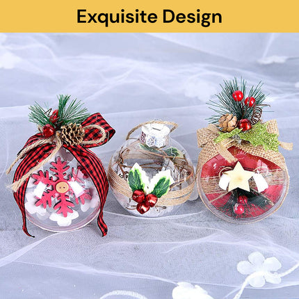 10PCs Christmas Clear Plastic Decorative Balls