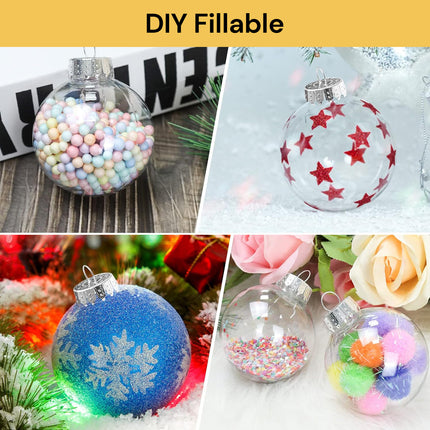 10PCs Christmas Clear Plastic Decorative Balls