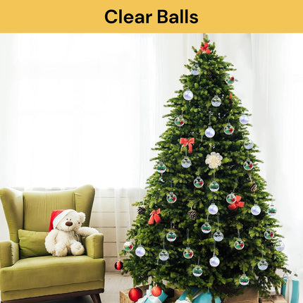 10PCs Christmas Clear Plastic Decorative Balls