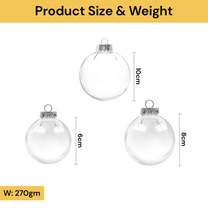 10PCs Christmas Clear Plastic Decorative Balls