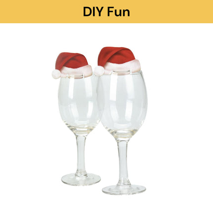 10PCs Christmas Hat Wine Glass Decoration 