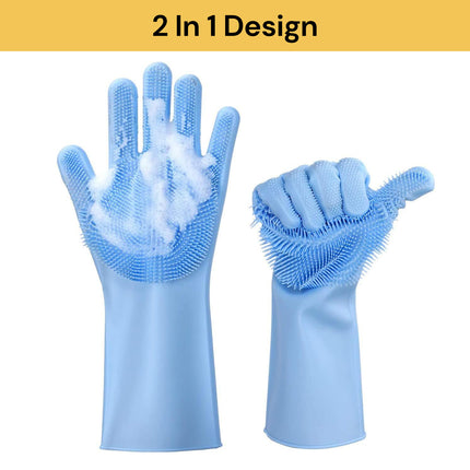 Pair Of Silicone Cleaning Gloves