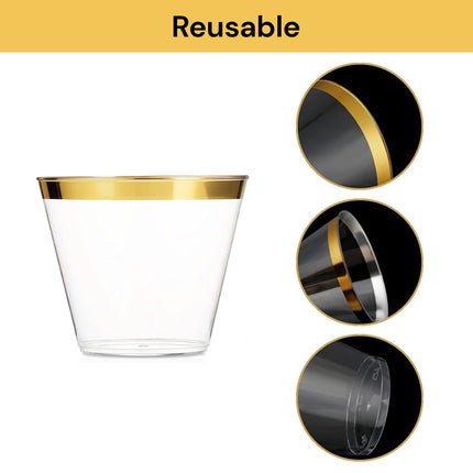 50PCs Reusable Transparent Cups