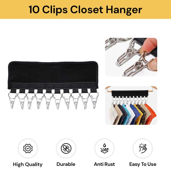 10 Clips Closet Hanger