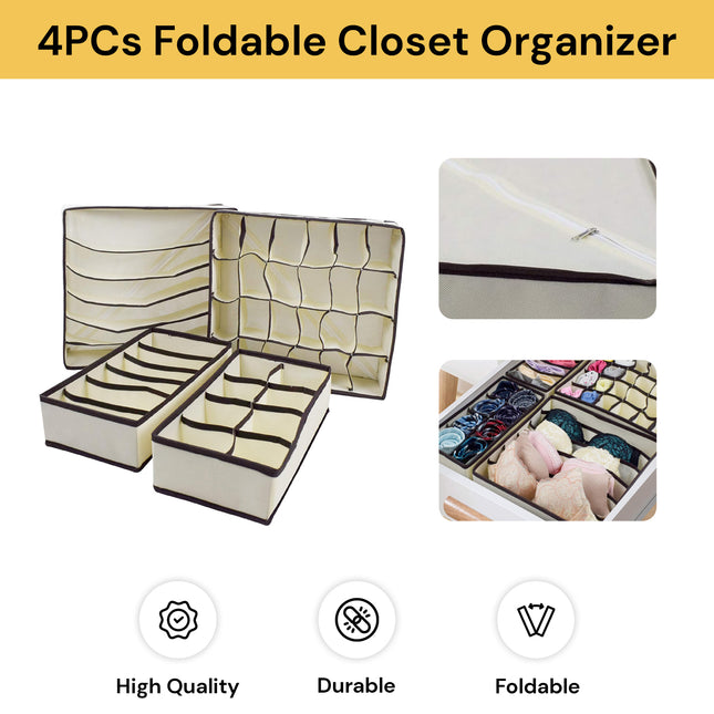 4PCs Foldable Closet Organizer