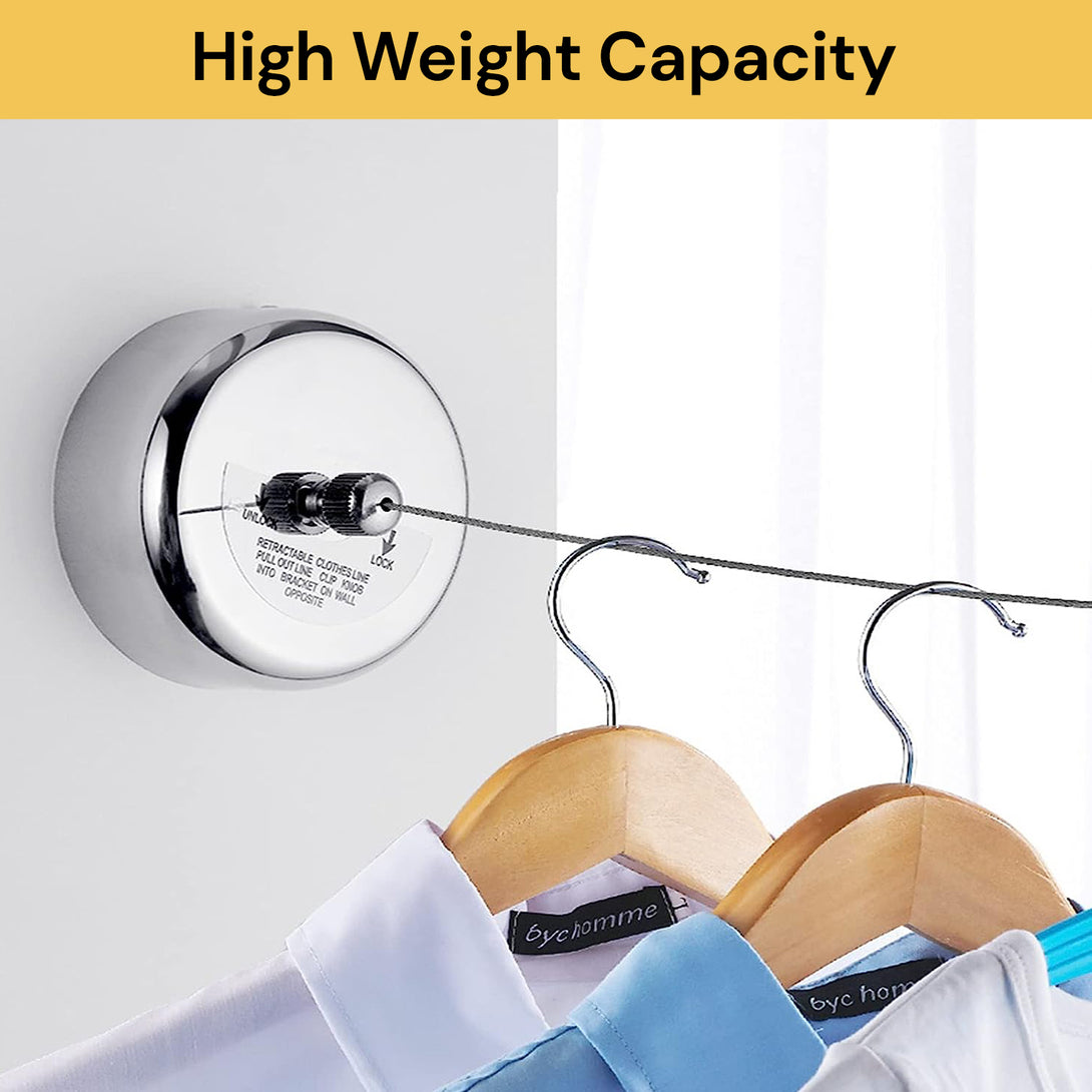 Retractable Adjustable Stainless Steel Clothesline Hanger Rope