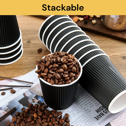 50Pcs Disposable Coffee Cups and Lids