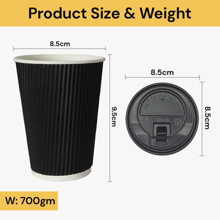 50Pcs Disposable Coffee Cups and Lids