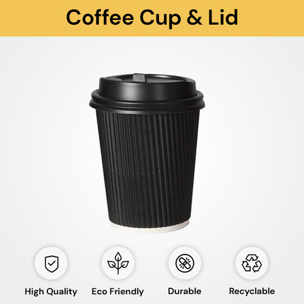 50Pcs Disposable Coffee Cups and Lids