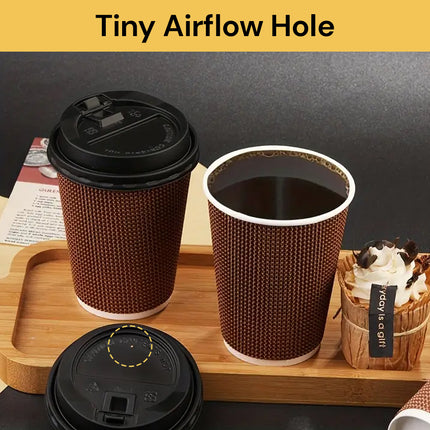 50Pcs Disposable Coffee Cups and Lids