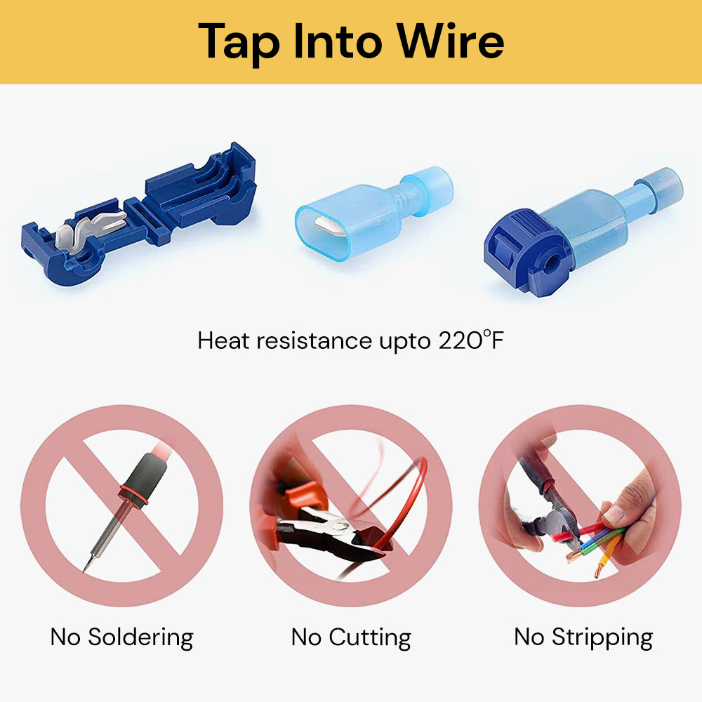 TTap Wire Terminal Connectors Brass and PVC 60 Pcs ezonedeal