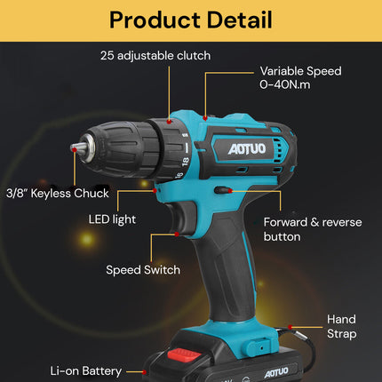 28V Cordless Driver Drill Kit