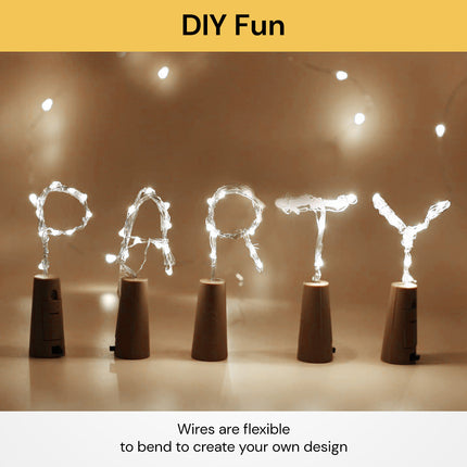10PCs LED Wine Bottle Cork Lights