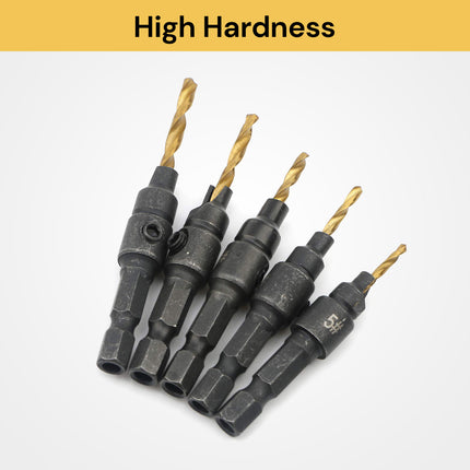 5PCs Countersink Drill Bit Set