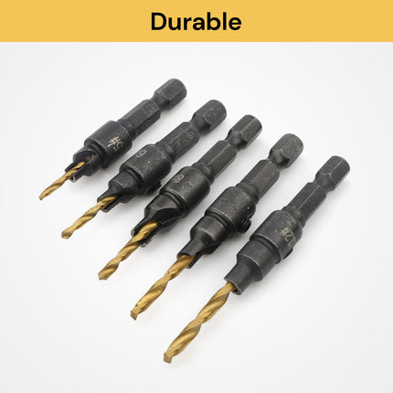 5PCs Countersink Drill Bit Set