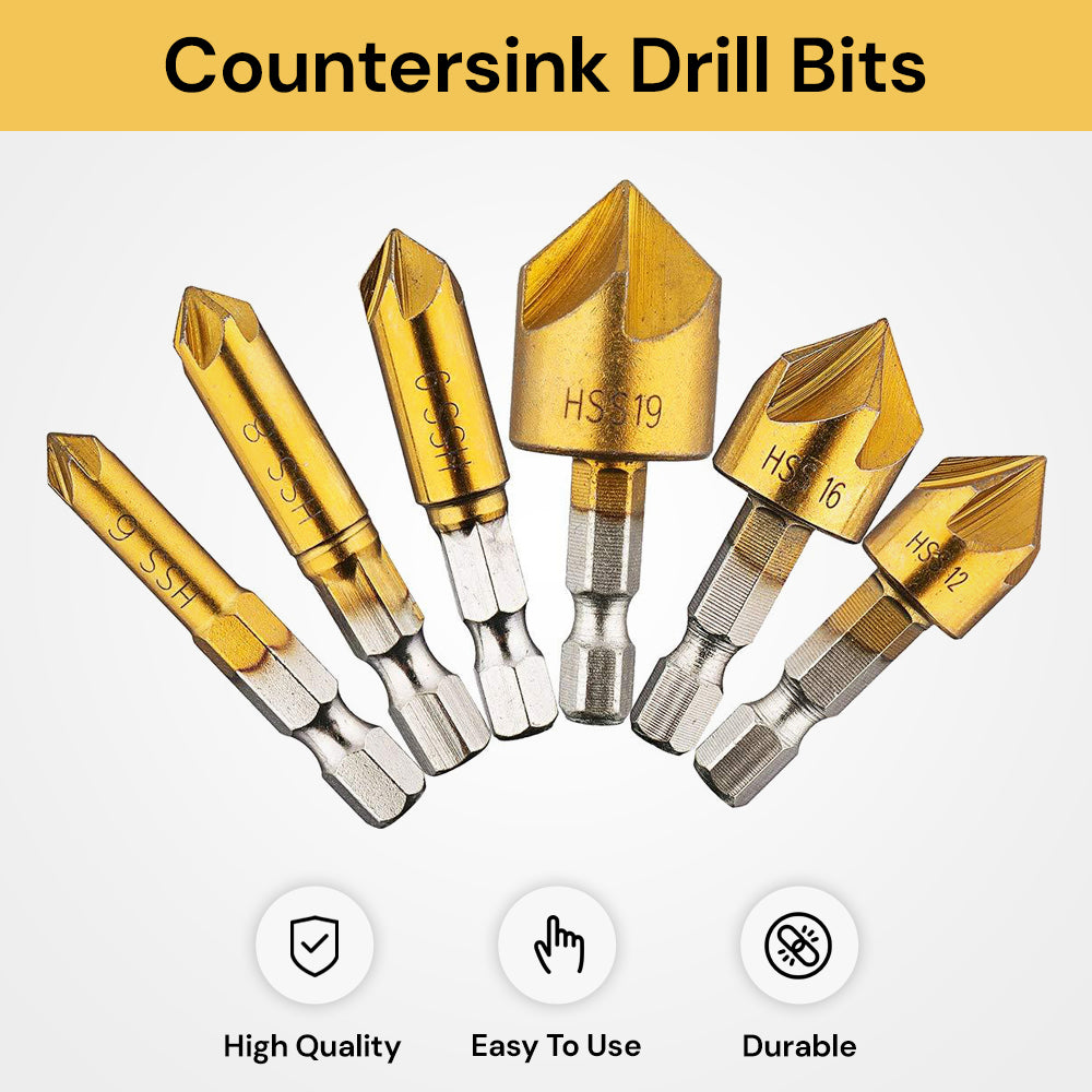 6Pcs Countersink Drill Bits CountersinkDrillBits01