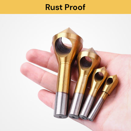 4 PCs Chamfer Deburring Crosshole Tool