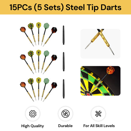 15PCs (5 Sets) Steel Tip Darts