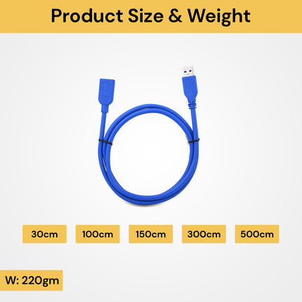 USB 3.0 Male To Female Data Cable