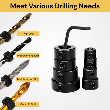 9 PCs Drill Depth Stop Collars 