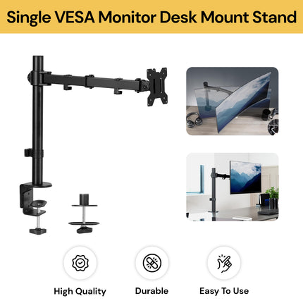 Single VESA Monitor Desk Mount Stand