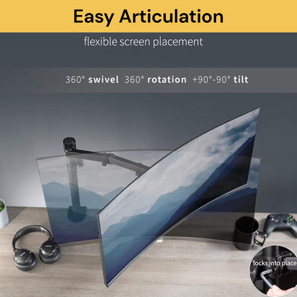 Single VESA Monitor Desk Mount Stand