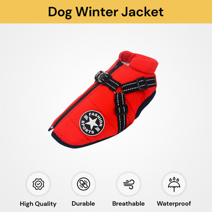 Dog Winter Jacket With Harness