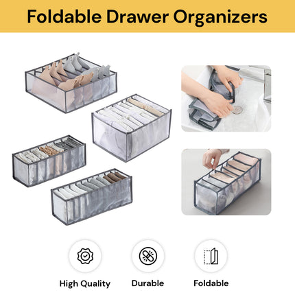 6/7/9/11 Grids Foldable Drawer Organizers