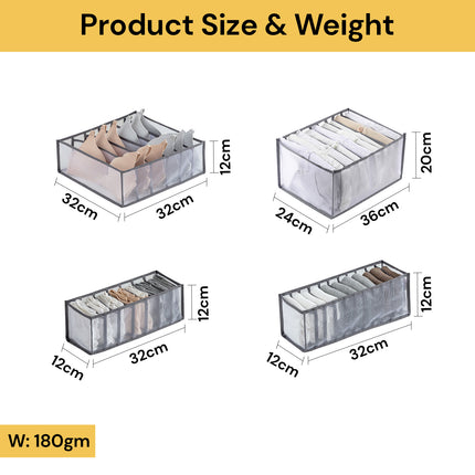 6/7/9/11 Grids Foldable Drawer Organizers