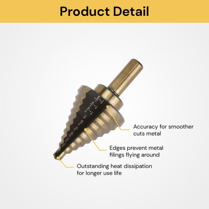 5PCs Cone Step Drill Bit Set