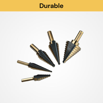 5PCs Cone Step Drill Bit Set