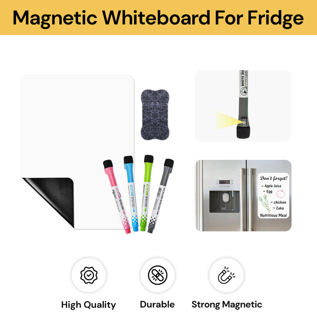 Magnetic Dry Erase Board With 4 Markers