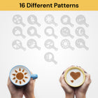 Cocoa Coffee Duster With 16pcs Decor Stencils