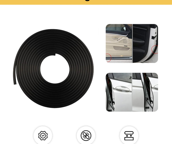 TEMBOR Car Door Edge Guards – 32Ft U-Shape Rubber Trim, Black, For Truck Sedan SUV