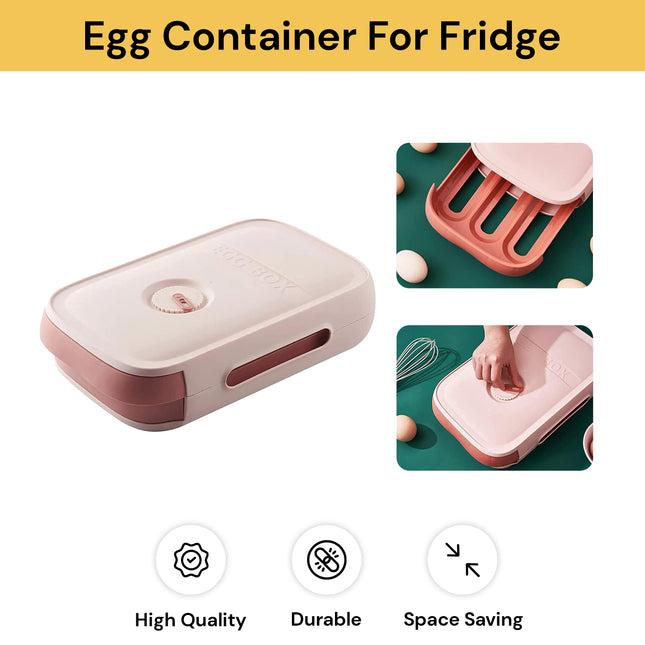 Egg Storage Container | Plastic Egg Box for Refrigerator & Fridge