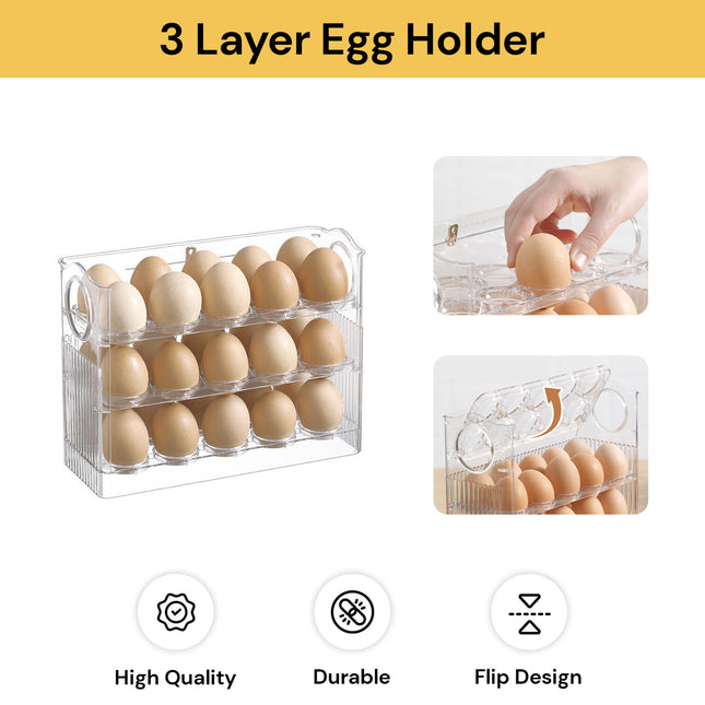 3 Layer Egg Holder For Refrigerator