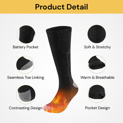 Unisex Electric Heated Socks With Battery