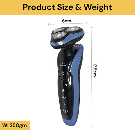 4D Rotating Rechargeable Electric Shaver