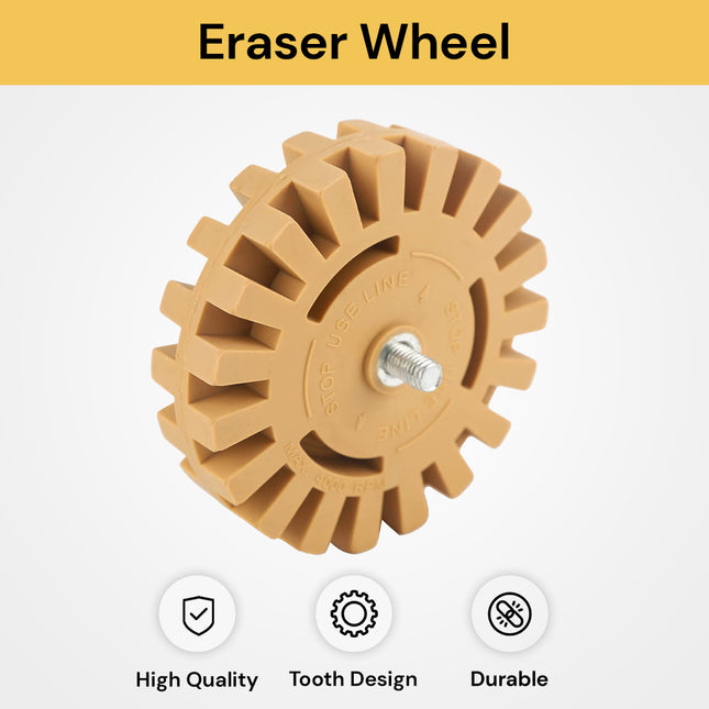 Heavy Duty Rubber Eraser Wheel - Easy Removal, Non-Scratch