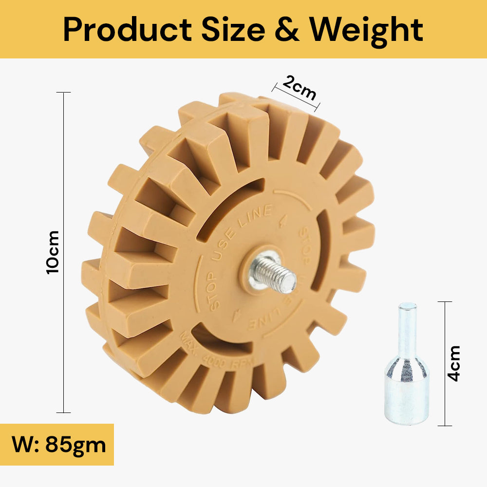 Heavy Duty Rubber Eraser Wheel Easy Removal, NonScratch