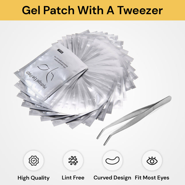 50PCs Eyelash Extension Gel Patch With A Tweezer