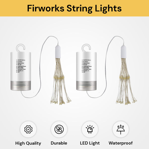 2PCs 150 LEDs Fireworks String Lights