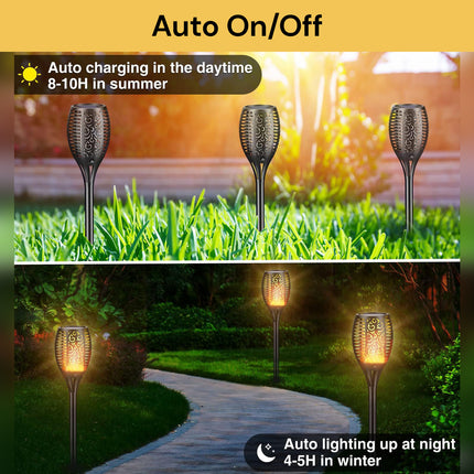 2PCs Solar Garden Flame Light