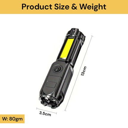 Telescopic USB Rechargeable LED Flashlight