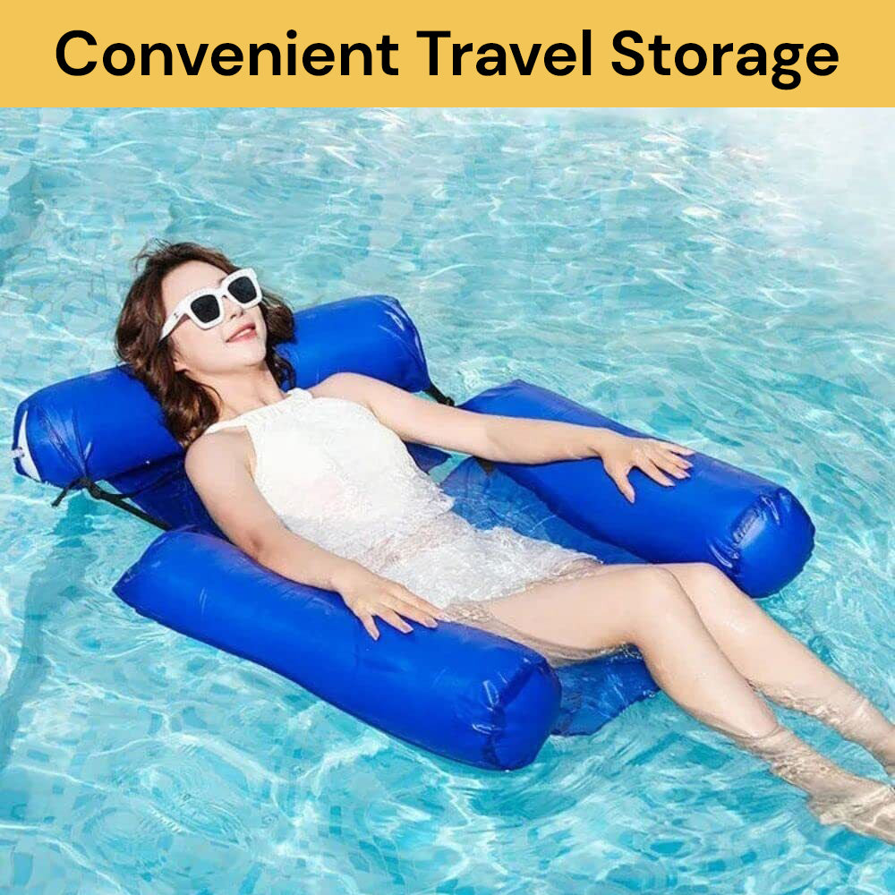 Inflatable Pool Chair- Pool Hammock Floaties Lounge Bed for Beach Lake