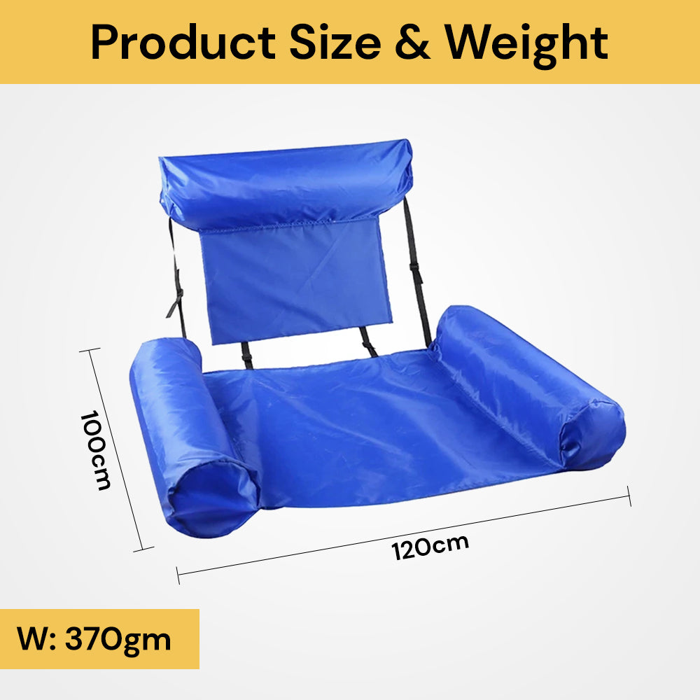 Inflatable Pool Chair- Pool Hammock Floaties Lounge Bed for Beach Lake