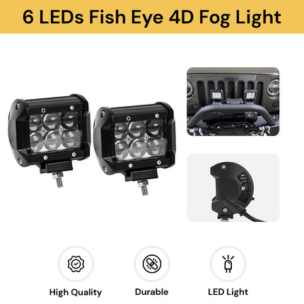 6 LEDs Fish Eye 4D Fog Light